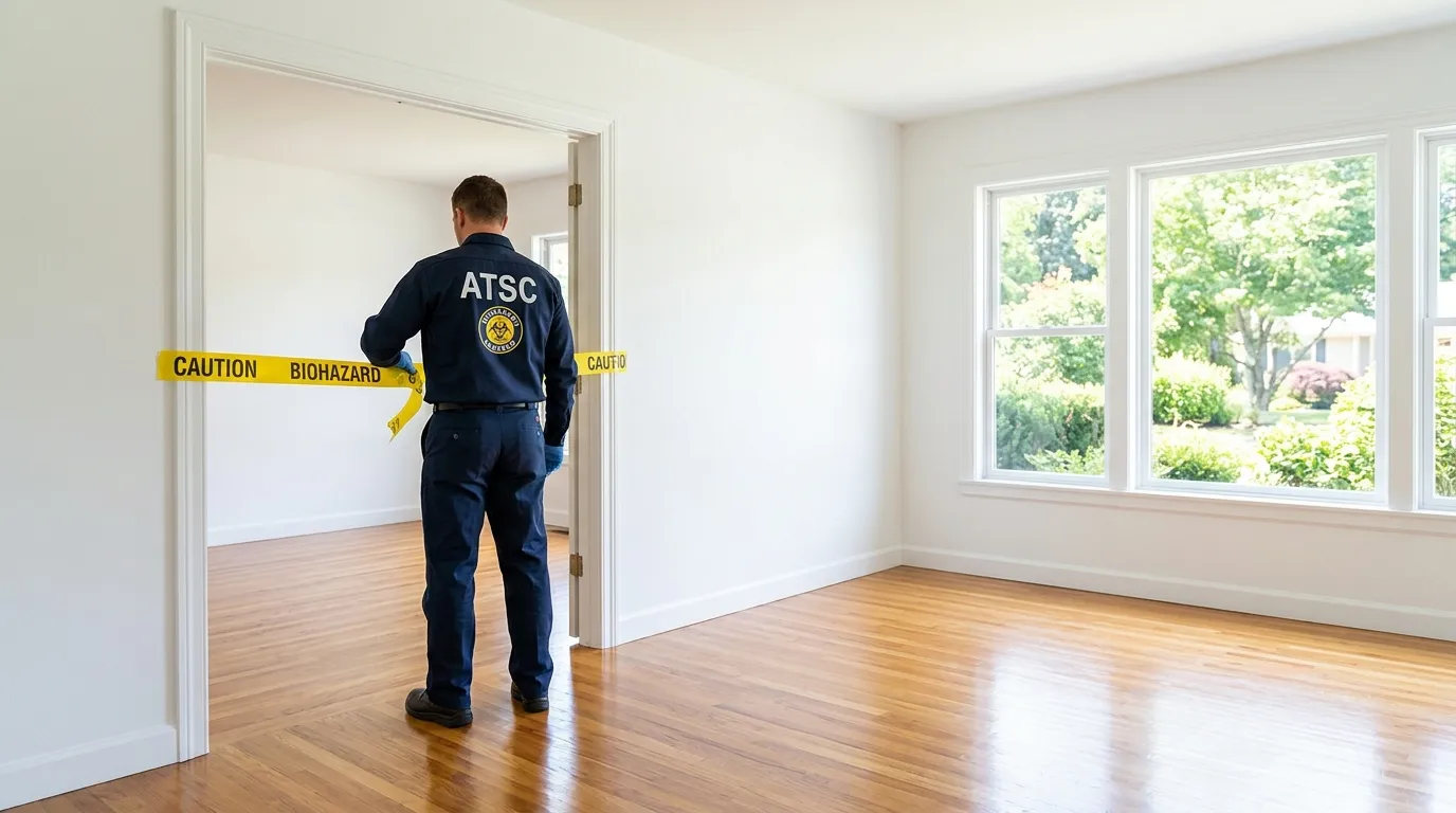 Certified biohazard cleanup crew performing Decomposition Cleanup in Central Falls